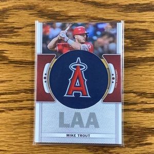 Mike Trout 2023 Commem Team Logo Patch Relic card